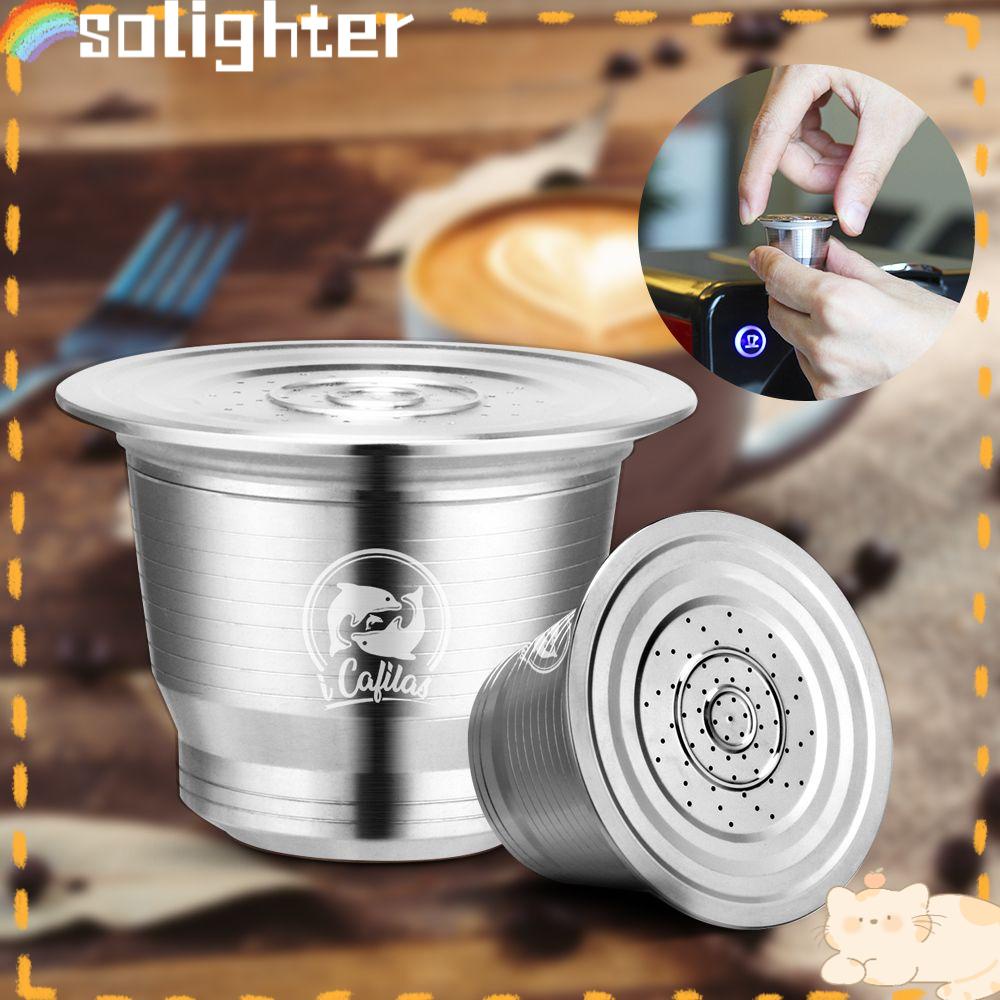 Solighter Coffee Capsule Bar Stainless Steel Kopi Espresso Reusable Pods