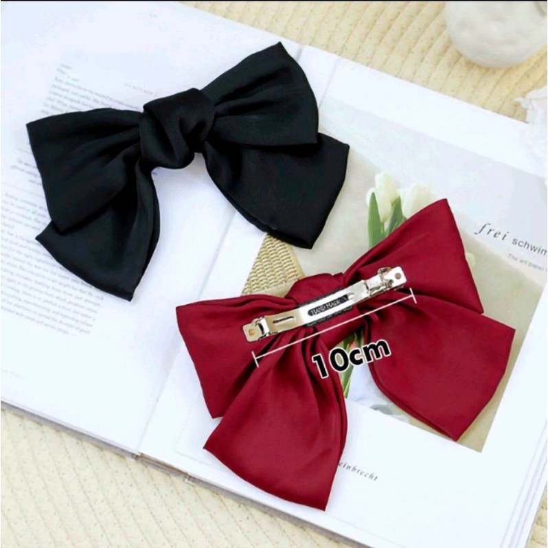 (15CM) JEPIT RAMBUT PITA BESAR KOREA CANTIK IMPORT PREMIUM JEPITAN PITA KOREA AKSESORIS RIBBON JEPIT BANDO NATAL CNY LEBARAN PITA MERAH HITAM HIJAU BIRU