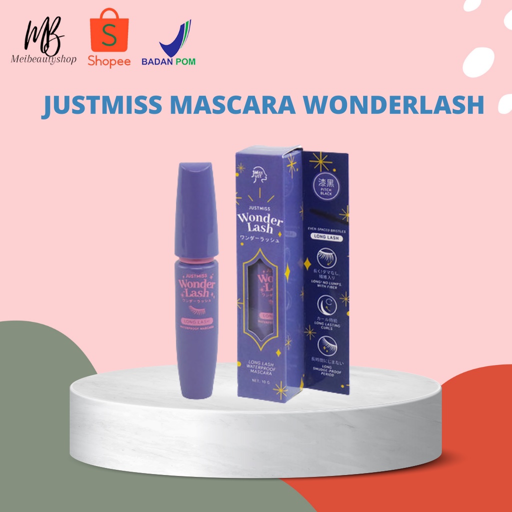Just Miss WonderLash Maskara Waterproof Netto 10 G LongLash Mascara Tahan Lama JUS-WONDERLASH BPOM