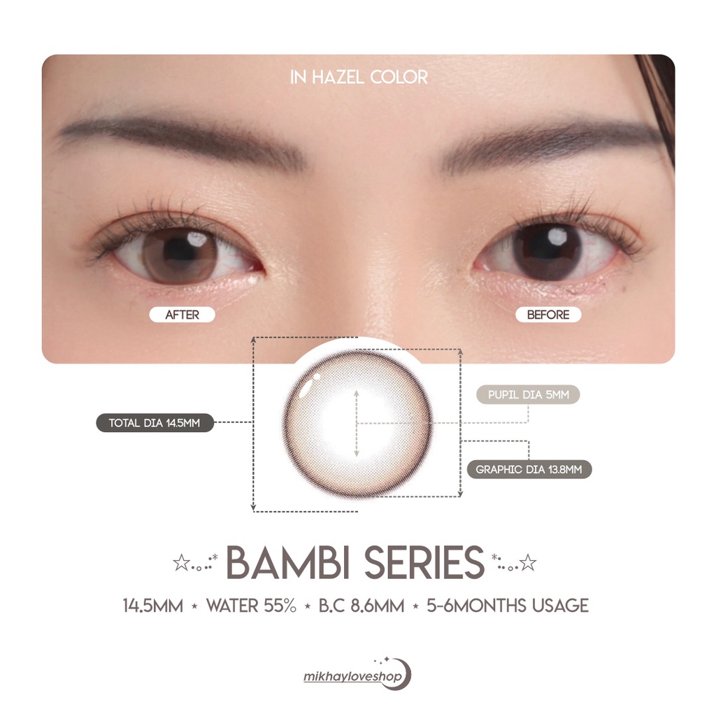 MIKHAYLOVESHOP Softlens Bambi Hazel | Kittykawaii