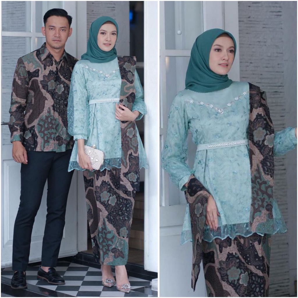 Kebaya Couple Modern Kebaya Wisuda Set Tunik Lamaran Tunangan Baju Batik Kondangan Terbaru