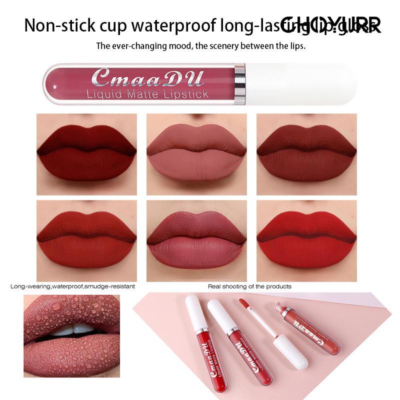 【COD】Lipstik 12 warna Liquid Matte Waterproof Long Lasting Lip Gloss Melting Matte Lip Tint Make Up / Velvet Matte Lip Cream Lipstik Soft Mist Yang Tahan Lama Import-CH