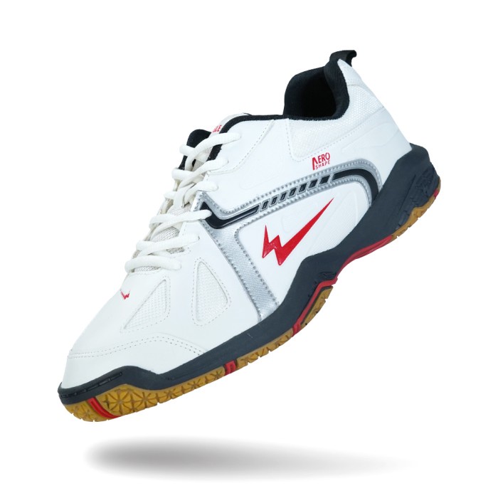 Eagle Sepatu Omega - Badminton Shoes - PUTIH/MERAH, 43