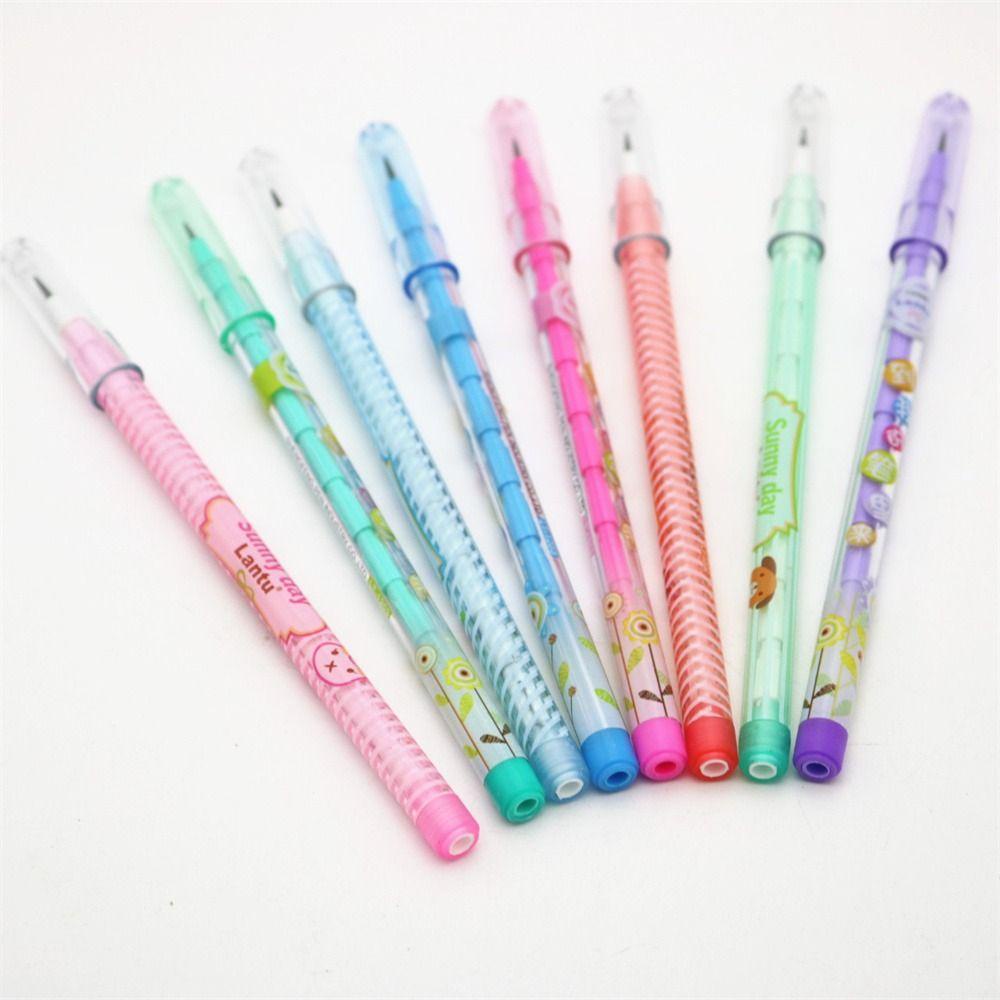 Mxbeauty Pensil 4Pcs/set Alat Tulis Pulpen Menulis Kartun Anak Plastik Pensil Tidak Tajam