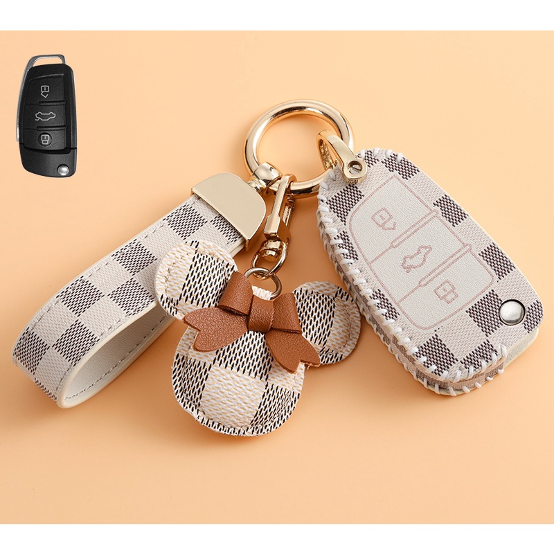 Audi a3 key case Perempuan 2021sakura qq ice cream 2022kerucut Es Krim Tanpa Batas sundae Kepribadian Lucu Kartun Lipat Baru20Kunci Mobil ring key case