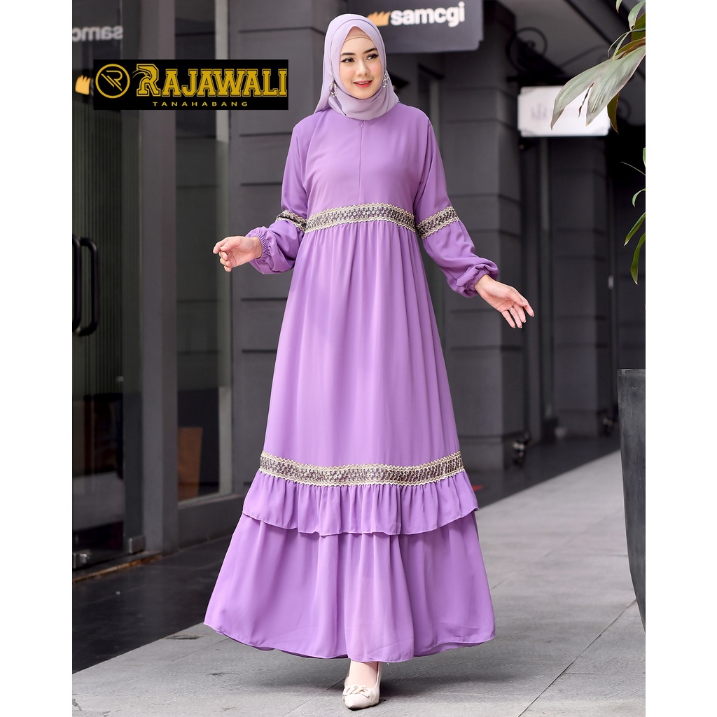 Ghaniyah Gamis Ceruty Renda / Gamis Model Terbaru / Gamis Lebaran 2023 / Gamis Wanita Terbaru