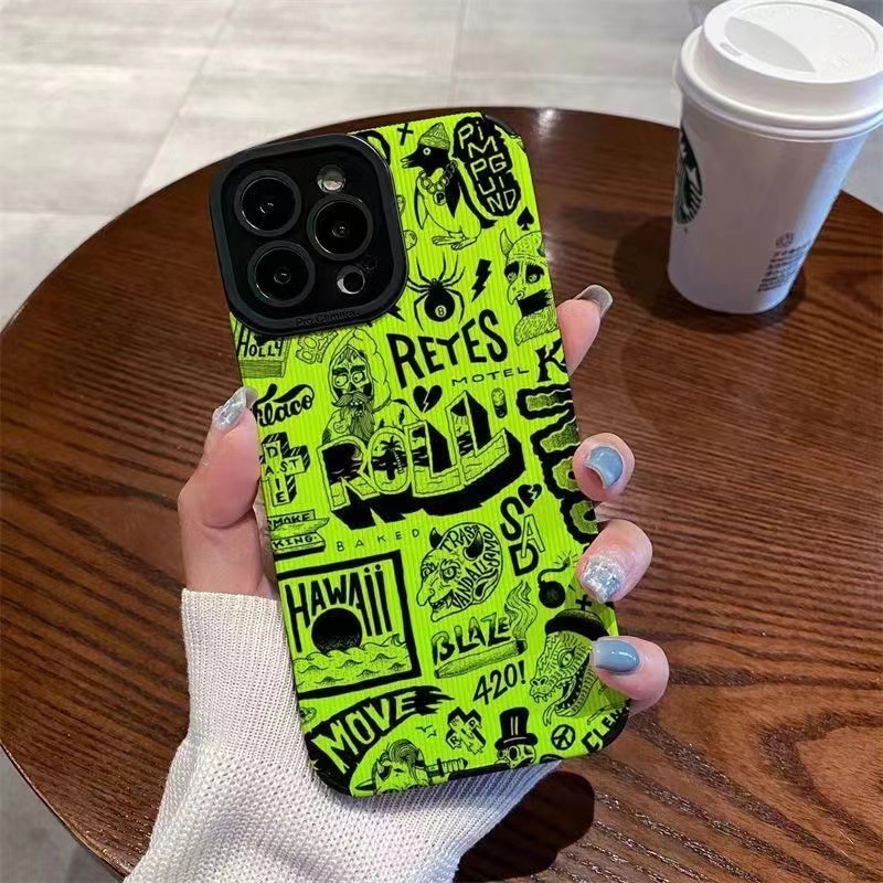 Pola Ins Cocok Untuk Iphone14 14pro 14Plus 14prm Iphone13 13prm iPhone 11 7Plus 8Plus Xr XS 12 Pro Max Empat Sudut Casing Ponsel Tahan Guncangan