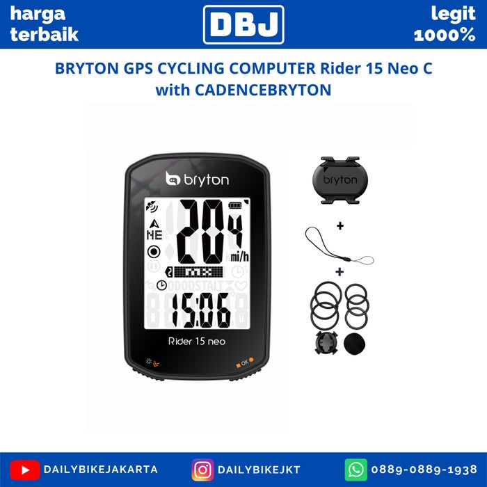 BRYTON GPS CYCLING COMPUTER RIDER 15 NEO C WITH CADENCE