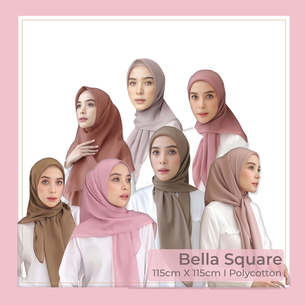 Hijab Bella Square / Segi Empat - Warna Lengkap