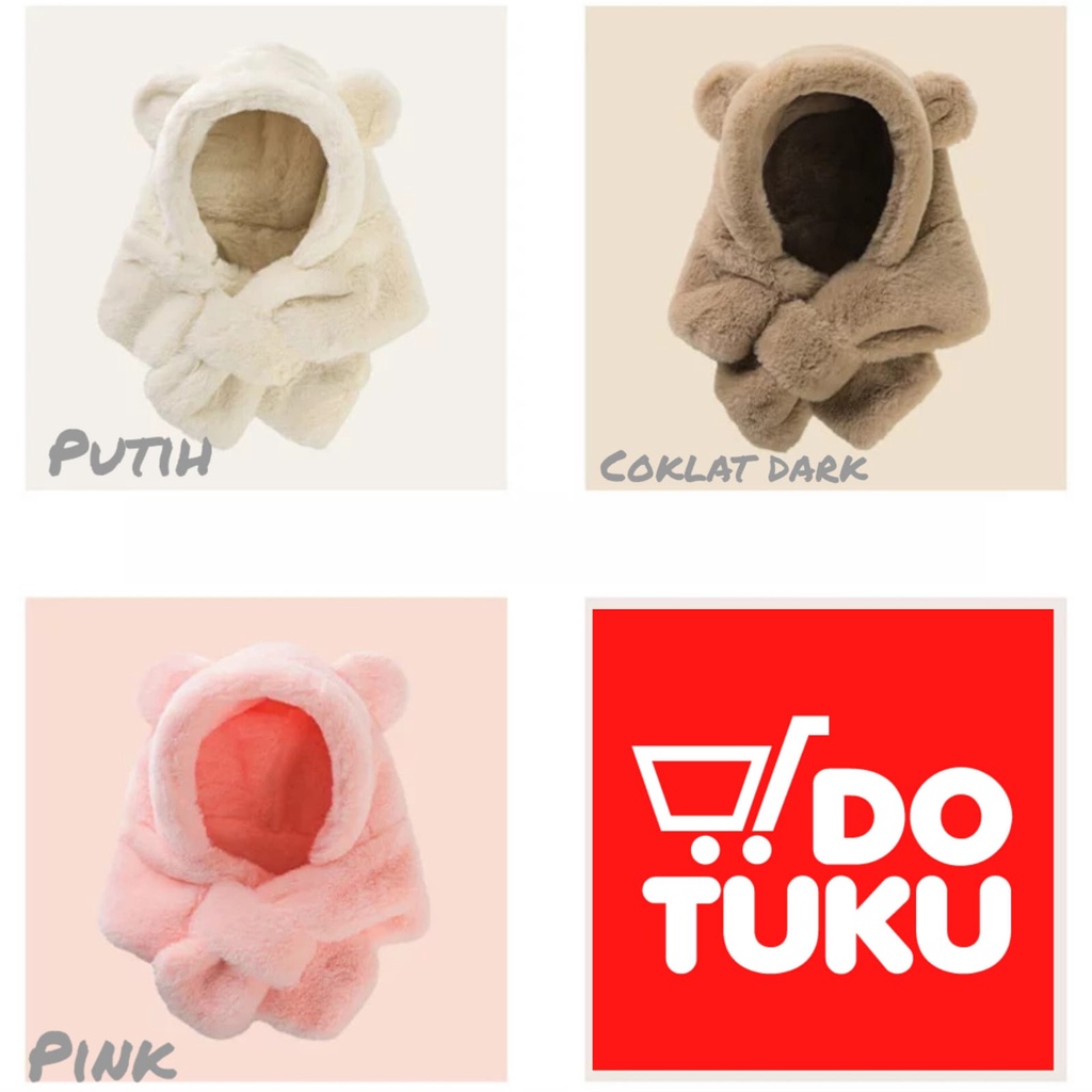 Dotu Bear Hat / Topi Beruang Anak Lucu Topi Anak Lucu Usia 1-5 Tahun