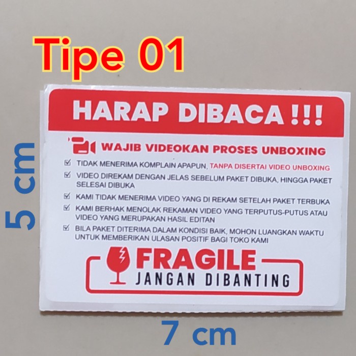 best seller] Label Stiker Video Unboxing Fragile 300 Sticker Packing Pengiriman