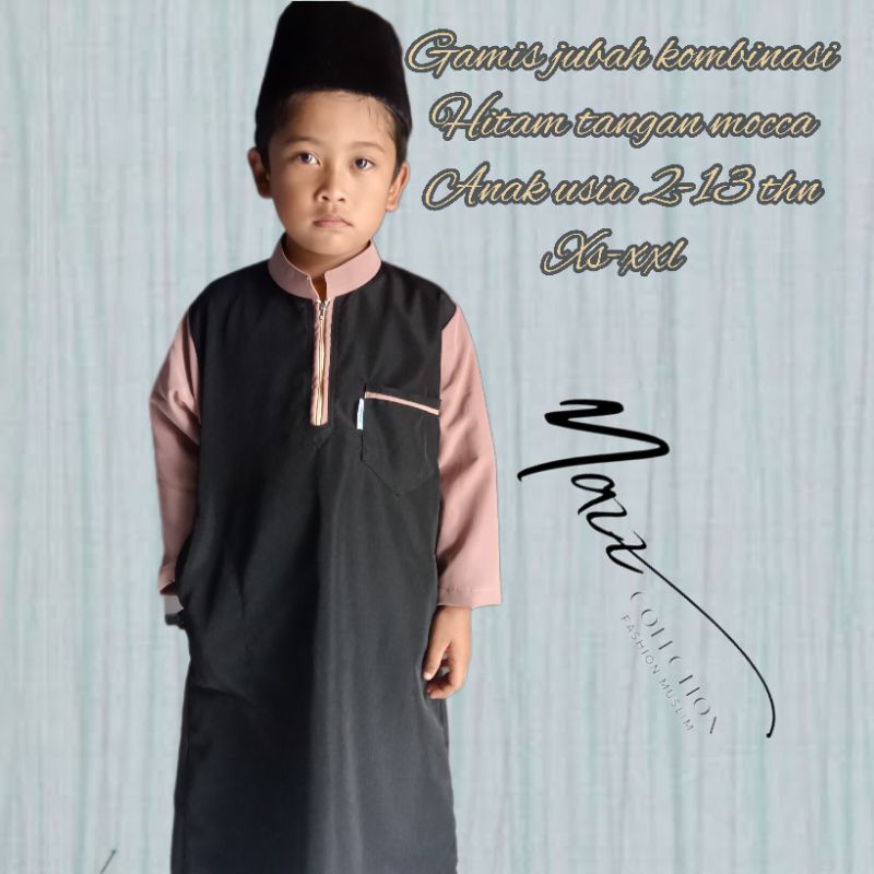 gamis jubah kombinasi anak/Koko kombinasi warna