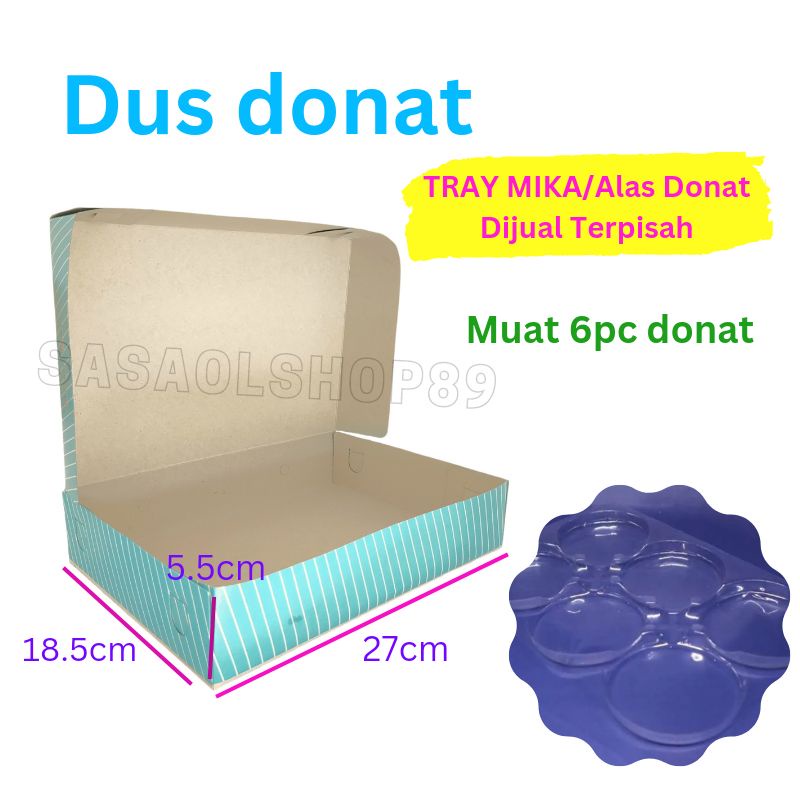 

Dus Donat untuk 6pcs Donat / Box Donat /Kotak Donat (harga satuan)