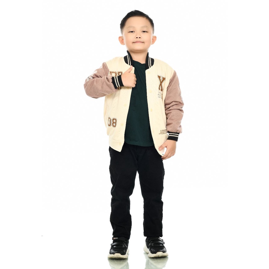 Dhozen Jaket Varsity Anak Dreamer Kids Krem 1-12 Tahun