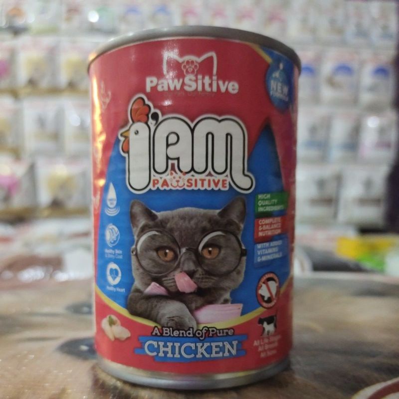 Pawsitive kaleng iam 380g chiken makanan kucing