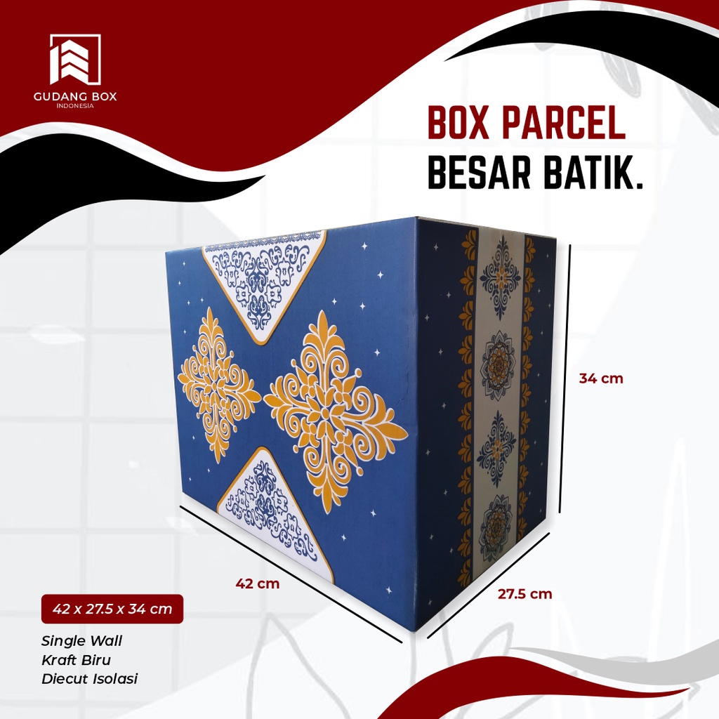 

Kardus Box Parcel Batik - Uk. 42 x 28 x 35 cm boxparcel/boxhampers/packaging/boxpacking