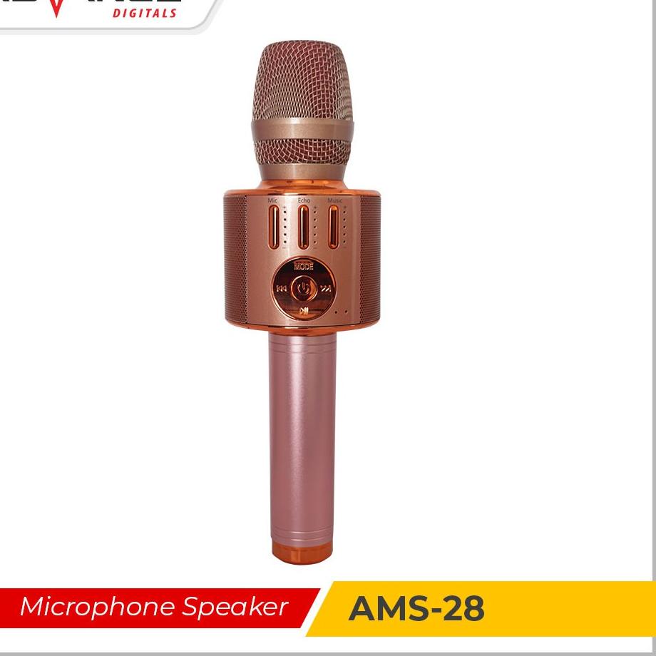 Murah Meriah Advance Speaker Karoke Microphone Extra Bass Bluetooth Mic Multimedia AMS-28