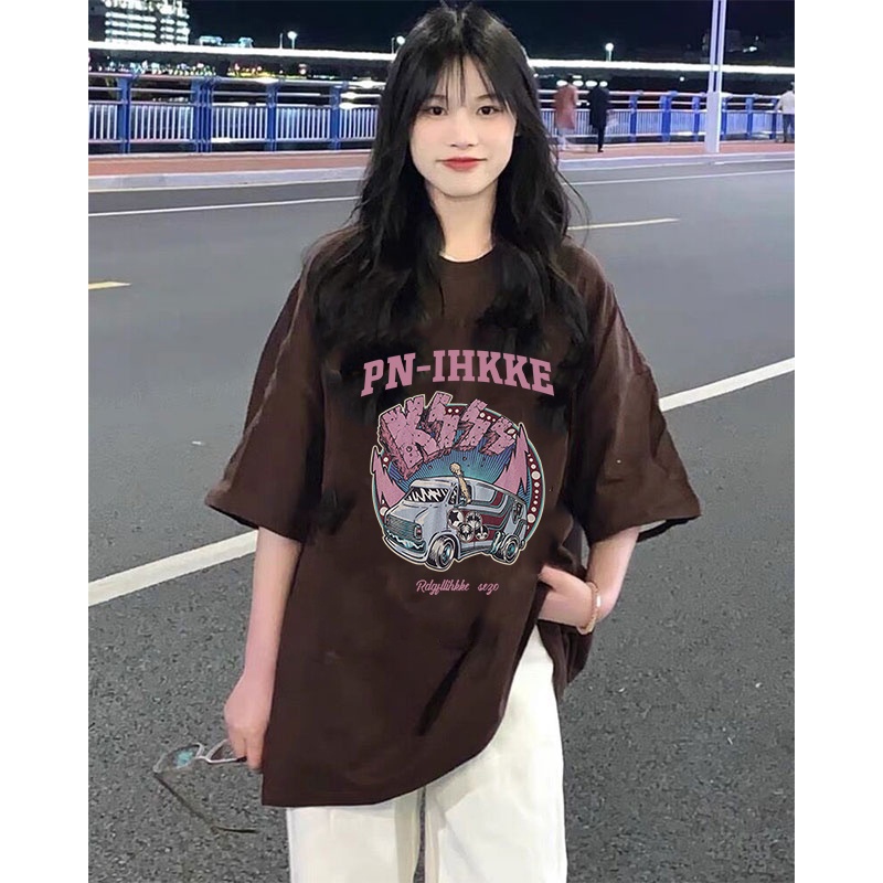 Kaos Oversize Korea Space Lucu Kaos Couple Unisex Car Korean Style/baju warna putih atasan wanita