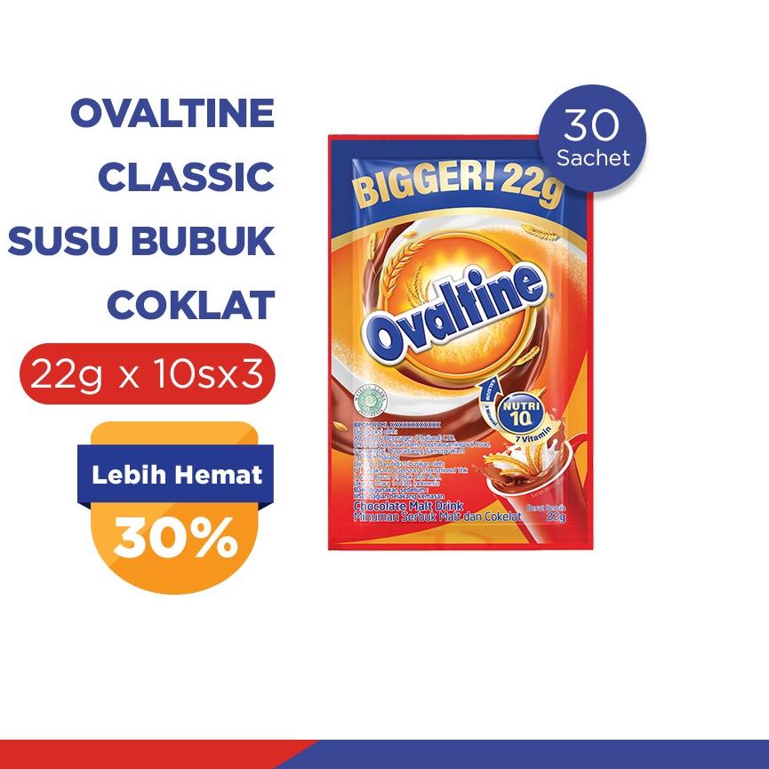 

EXCLUSIVE!Ovaltine Classic Susu Bubuk Coklat 22grx10sx3|KD3