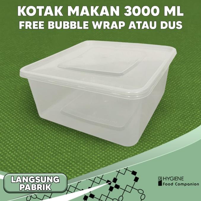 Thinwall 3000 ML Persegi | Kotak Makan 3000ML Plastik