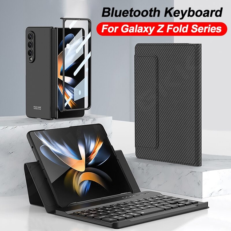 Magnetic Bluetooth Wireless Keyboard Case for Samsung Galaxy Z Fold 4 with Pen Slot