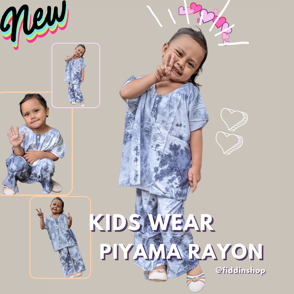 Baju Tidur Piyama Rayon Anak 4th 5th 4 - 5 th