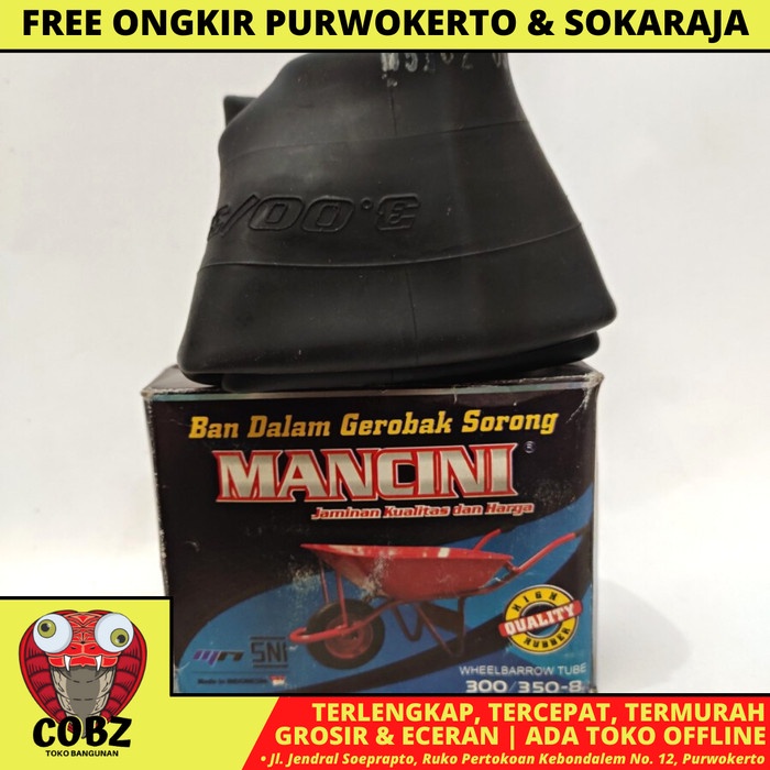 8 INCH / MANCINI RODA BAN DALAM GEROBAK SORONG PASIR KARET HITAM
