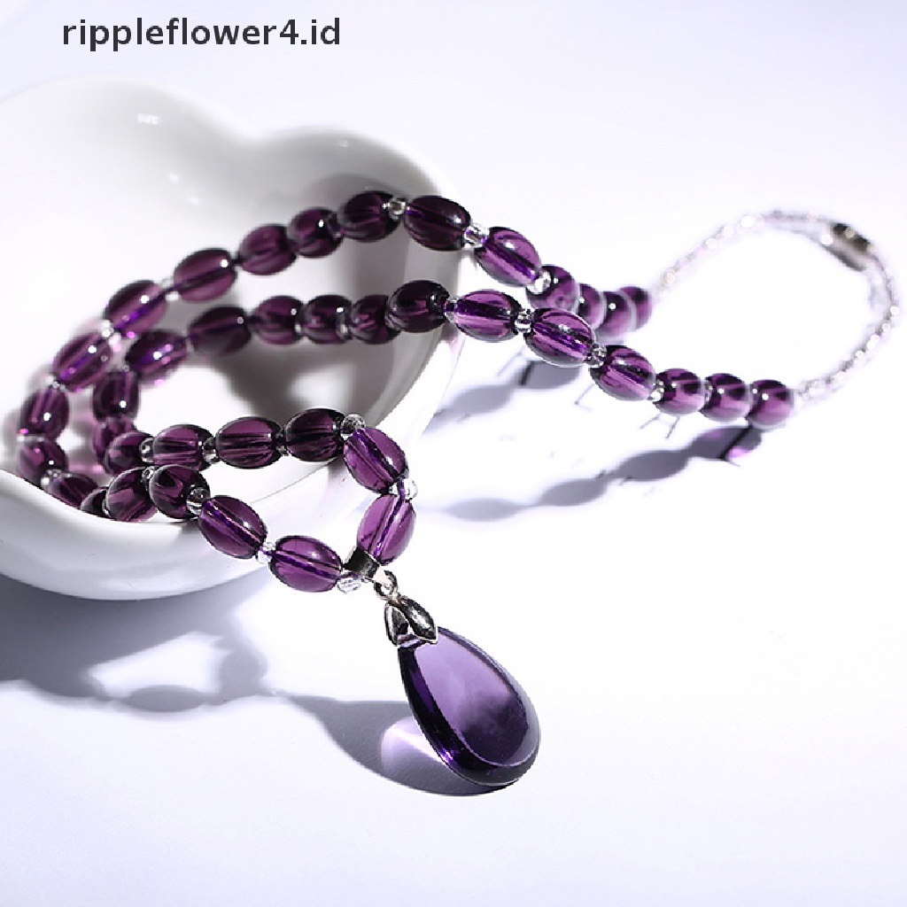 {rippleflower4.id} Kalung Amethyst Gelang Kristal Craft Kristal Mendekor Perhiasan Batu Mentah~