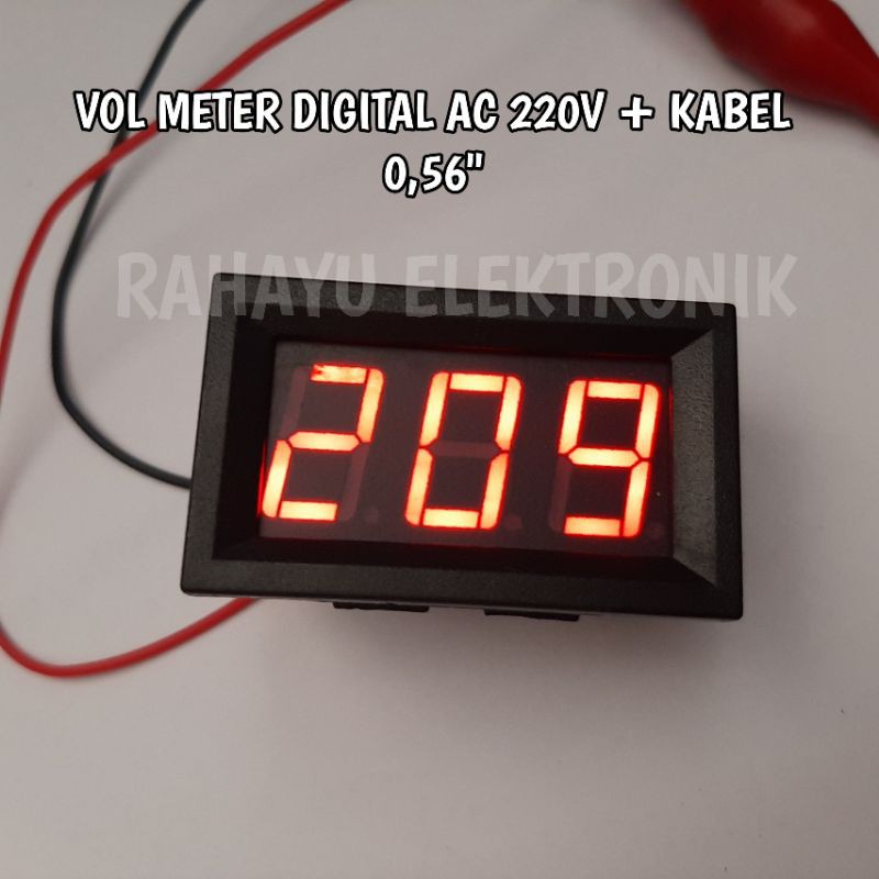 Volmeter Digital Ac 220v + Kabel 0,56&quot;