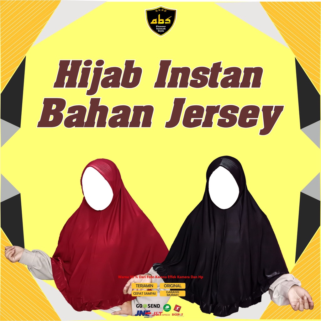 Hijab Bergo Instan Jersey Jilbab Wanita Sport Abu Sulthan Terlaris Kerudung Perempuan Dewasa