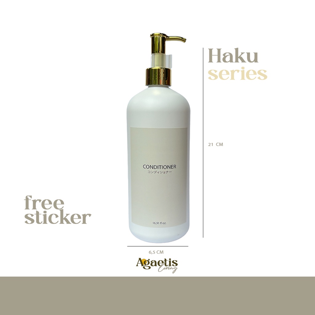 BOTOL SABUN CAIR REFILL PUMP GOLD PREMIUM LUXURY 500 ML + STICKER ANTI AIR AESTHETIC HAKU GOLD SERIES