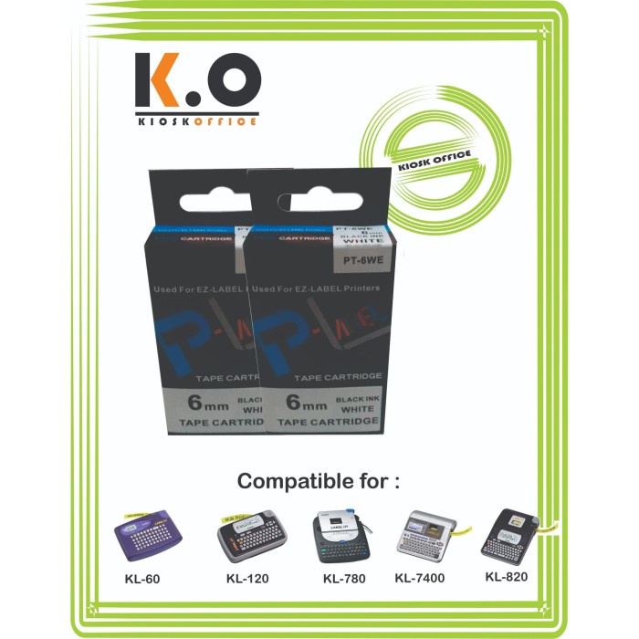 

PITA LABEL TAPE PRINTER CASIO 6MM WARNA PUTIH