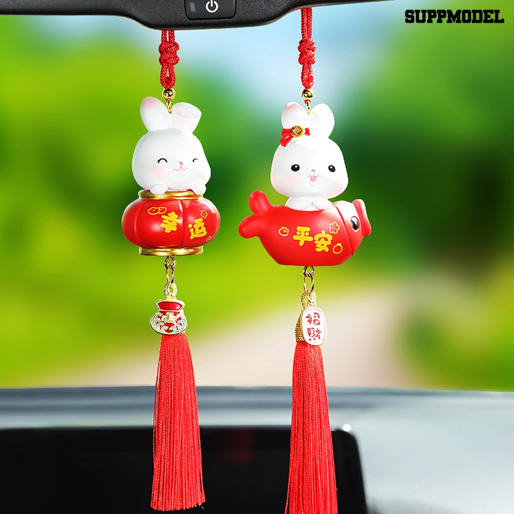 [Auto] Mobil Liontin Gantung Tanda Rumbai Gaya Cina2023Hadiah Tahun Baru Lampion Kelinci Dekorasi Aksesoris Kendaraan