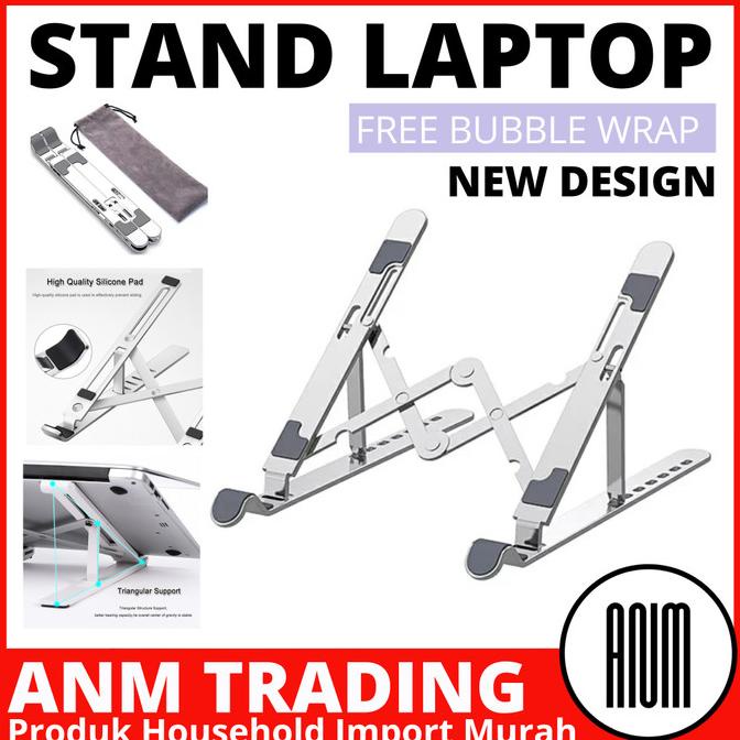 Stand Laptop Aluminium Portable - Dudukan/Meja Laptop Portable Metal