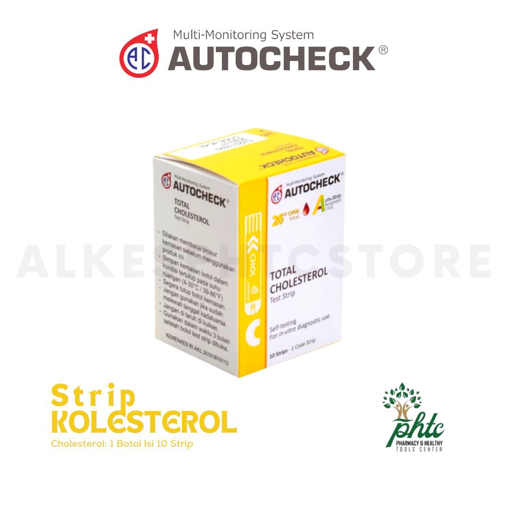 AUTOCHECK Cholesterol Strip Kolesterol 10 Strip l Refill Auto check Kolestrol l Stik Koles