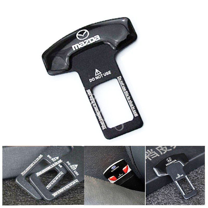 Mazda 1/2pcs Klip Gesper Sabuk Pengaman Pengaman Mobil Metal Hard Plug Alarm Stopper Menghilangkan Suara Untuk2 3 6 5 bl gh gp CX5 CX30 CX8 CX3