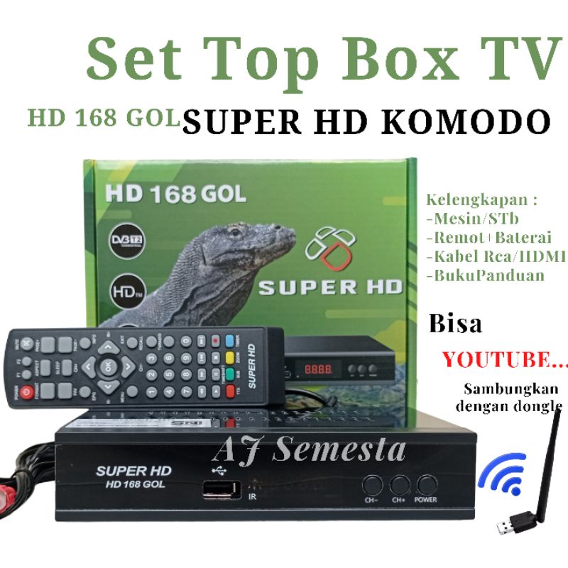 Set Top Box Tv Digital STB DVB T2 Super HD 168 GOL Komodo FREE BUBLE WRAP
