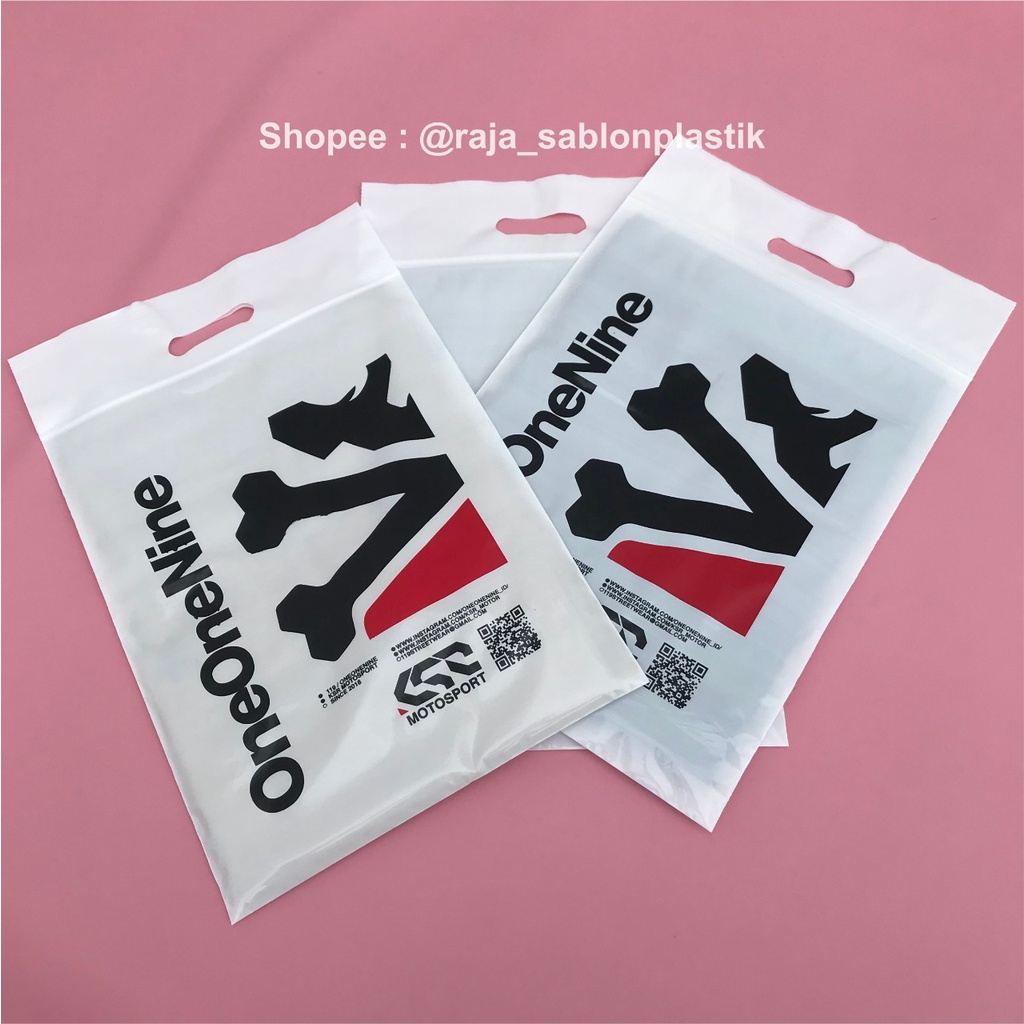 

Plastik Sablon Custom Olshop Ziplock Plong Glossy Ukuran 30x38+7 Free Design COD