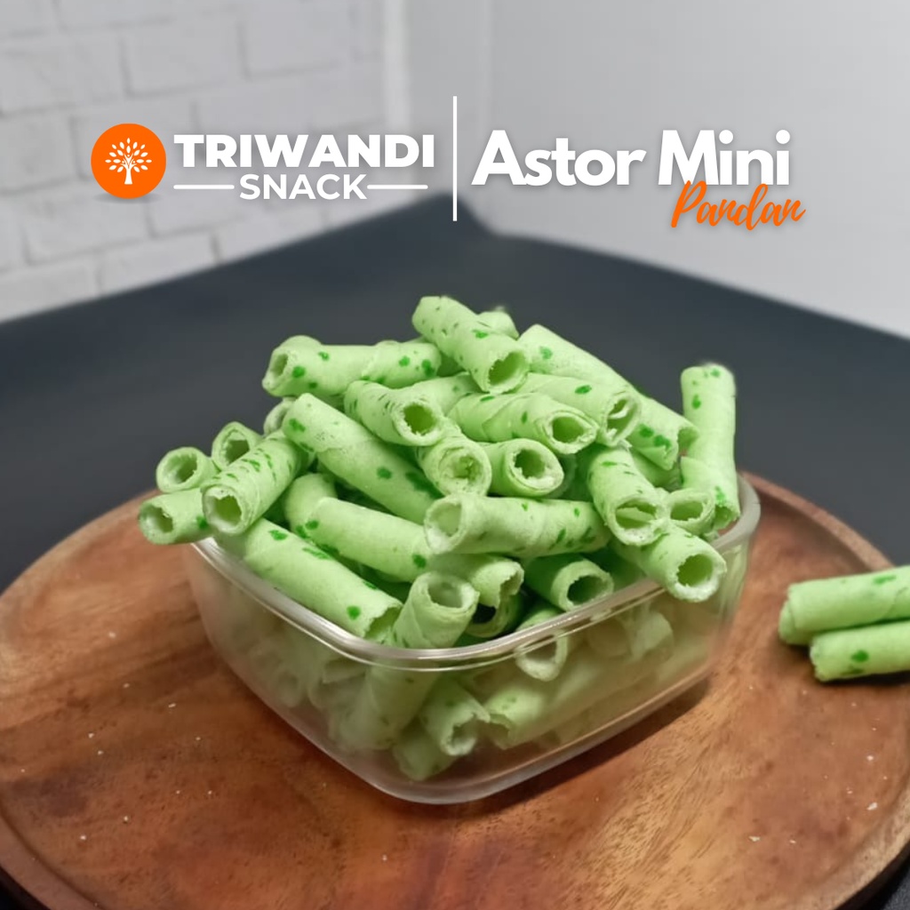 

Wafer stick (Astor) Mini Rasa pandan 100 - 250gr TRIWANDI SNACK oleh oleh bandung