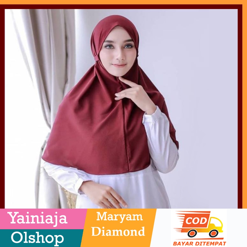 jilbab instan Bergo Maryam Bahan Diamond