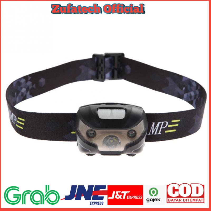 TaffLED Headlamp Flashlight Rechargeable USB + Motion Sensor - Z20T19 - Black