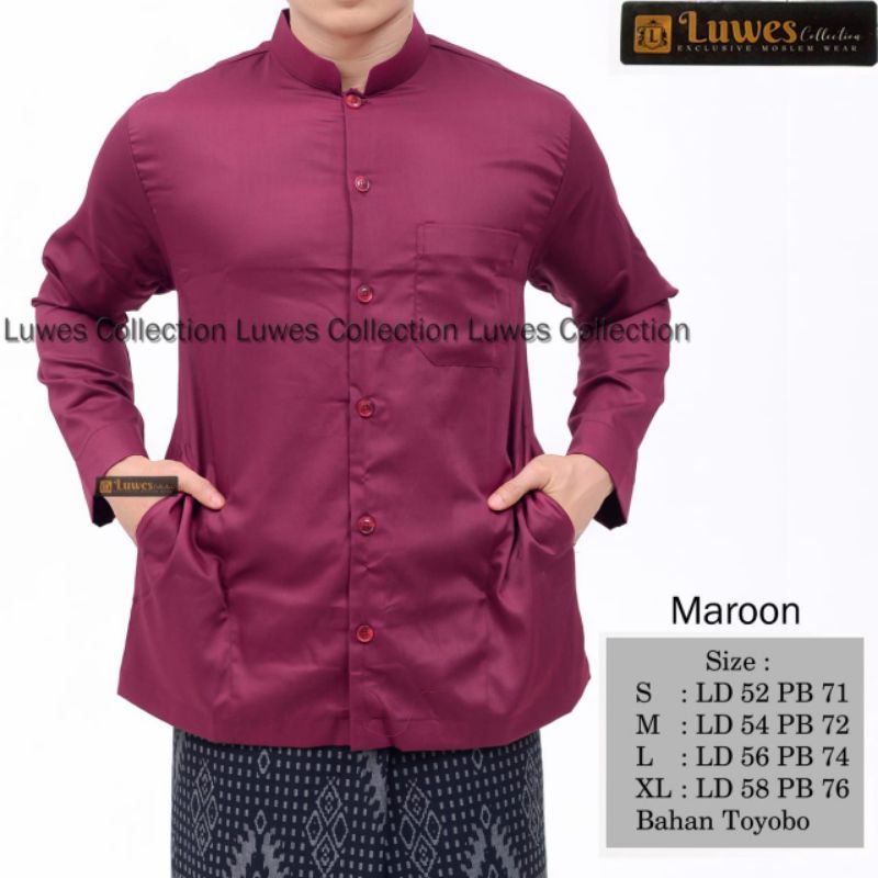 Koko Haibah Saku Samping Pria Dewasa Baju Koko Polos Pria Dewasa Koko Luwes Ibrahim Alkafi Kafana Lengan Panjang