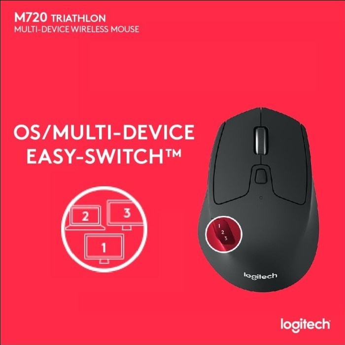 Logitech M720 Mouse Wireless Bluetooth Multi-Device Hyper Fast-Scroll