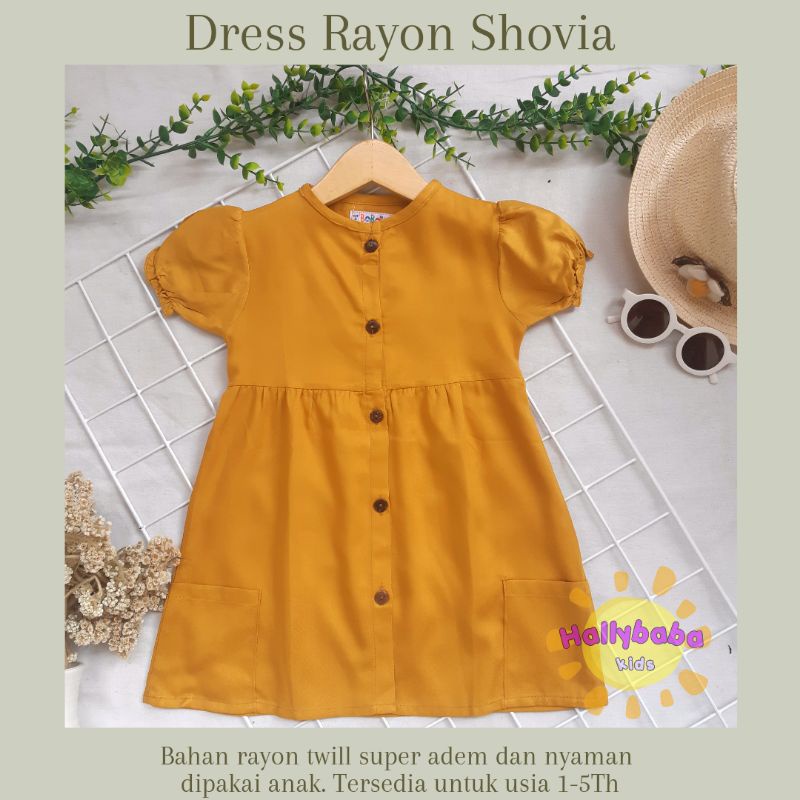 Hallybaba Kids - Dress Anak Rayon 1-4th Shovia Daster Rayon Anak