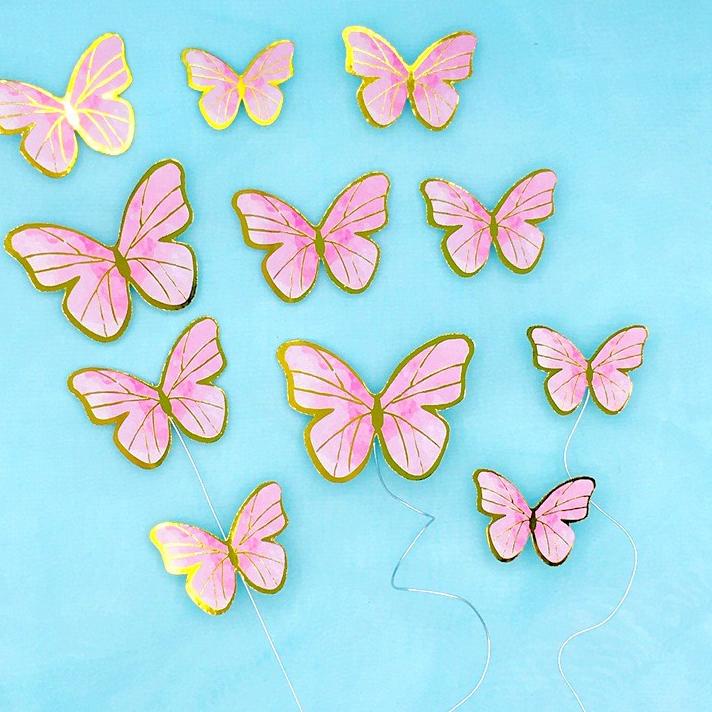 PROMO SPESIAL 11 pcs DIY Birthday Decoration Butterfly Cake Topper / Hiasan Kue Ulang Tahun Kupu-Kup
