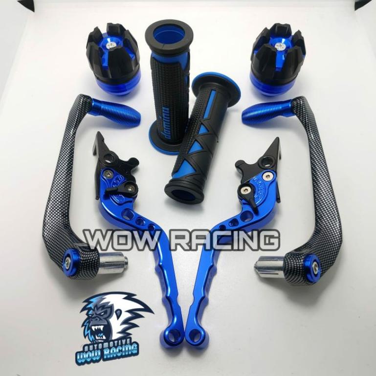 ((Kode)[K98V]♫♪) Paket Stang 4item Handgrip + Handle Rem + Proguard Karbon + Jalu As Universal Nmax 