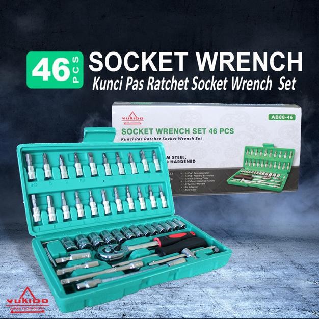 ORIGINAL YUKIDO Socket Wrench Set Tools / Kunci Sock 46 pcs / Sok