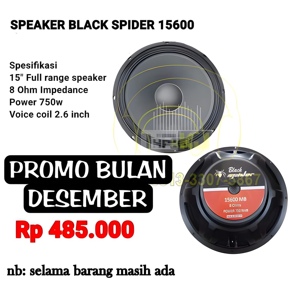 SPEAKER BLACK SPIDER 15600 spiker 15 inch blackspider 15600 15"