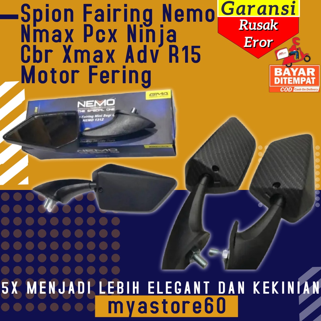 Spion Fairing Nemo Nmax Pcx Ninja Cbr Xmax Adv R15 Motor Fering