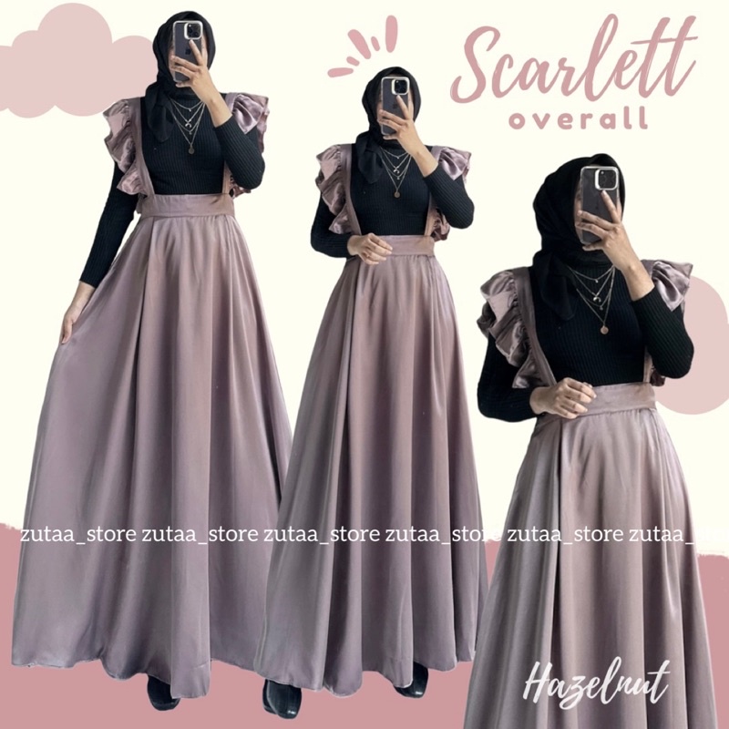 DRESS OVERAL SCARLET SATIN // DRESS KEKINIAN KONDANGAN PESTA